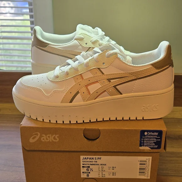 ASICS Women's Japan S PF White Sneakers - Picture 1 of 6